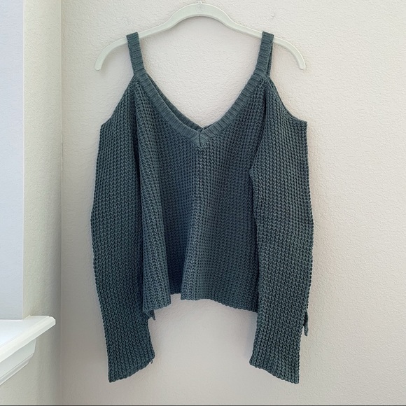 Cold-Shoulder Knit Sweater - Picture 1 of 8